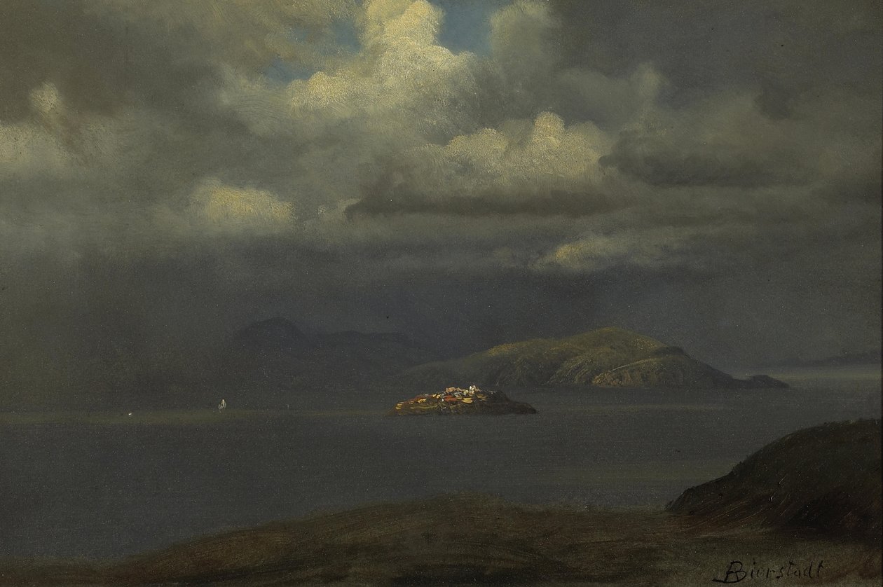 Alcatraz, San Francisco Bay av Albert Bierstadt