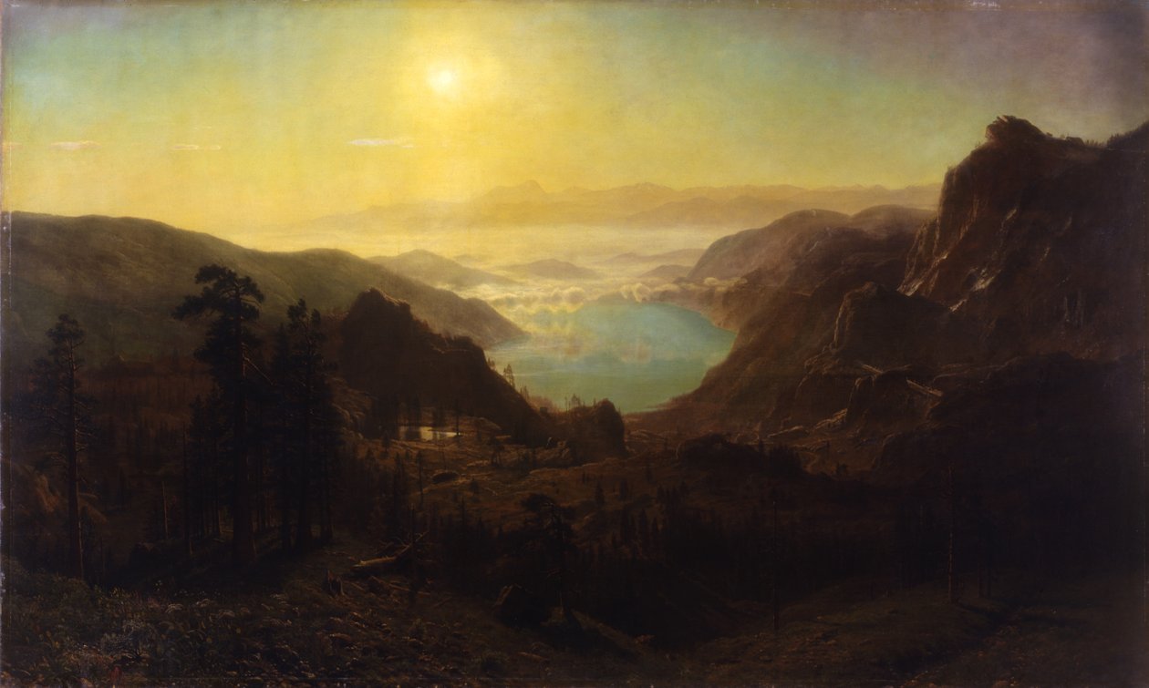 Donner Lake fra toppmøtet, 1873 av Albert Bierstadt