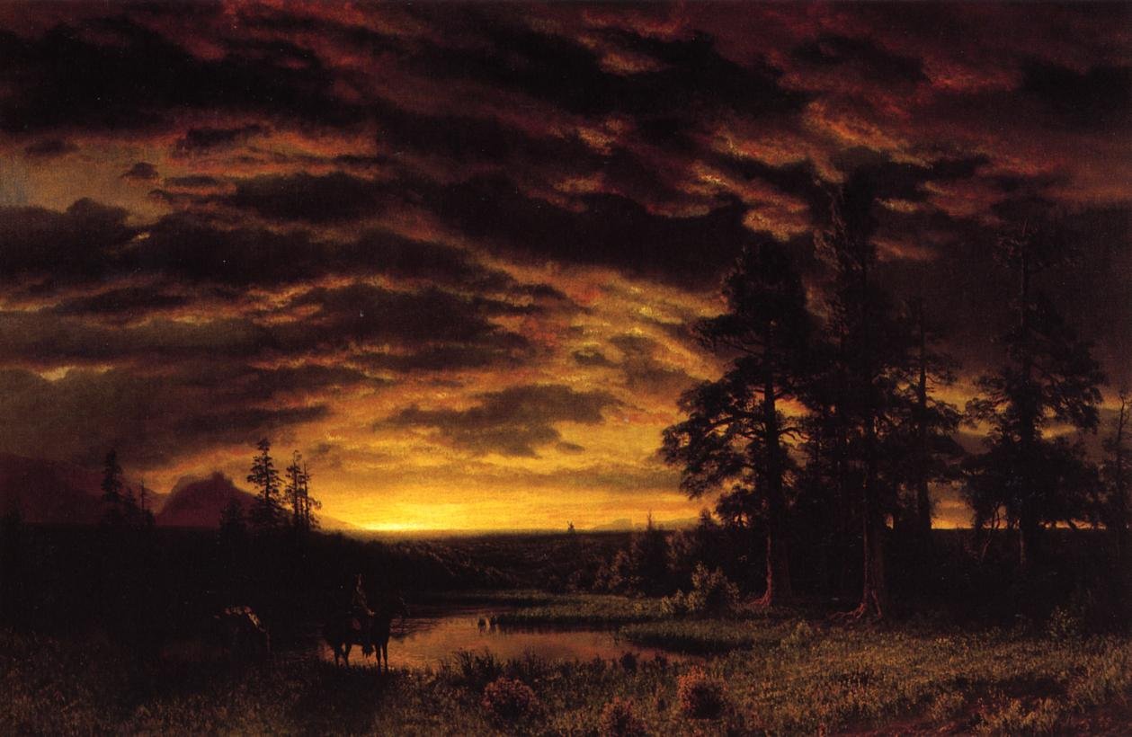 Kveld på prærien av Albert Bierstadt