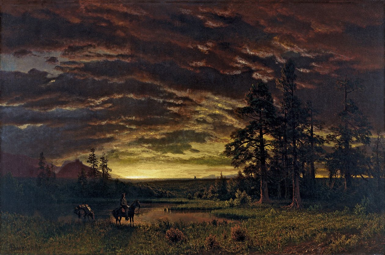 Kveld på prærien av Albert Bierstadt