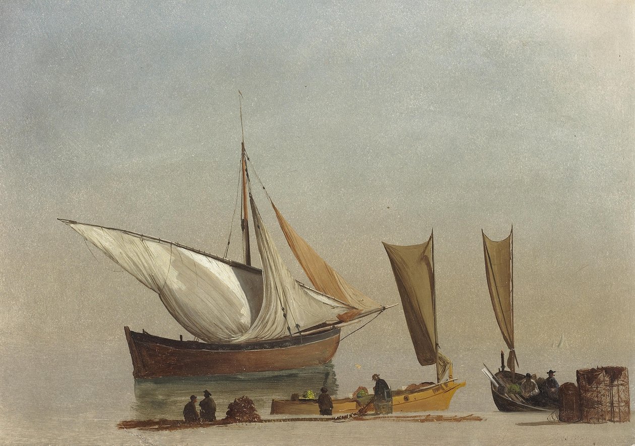 Fiskebåter av Albert Bierstadt