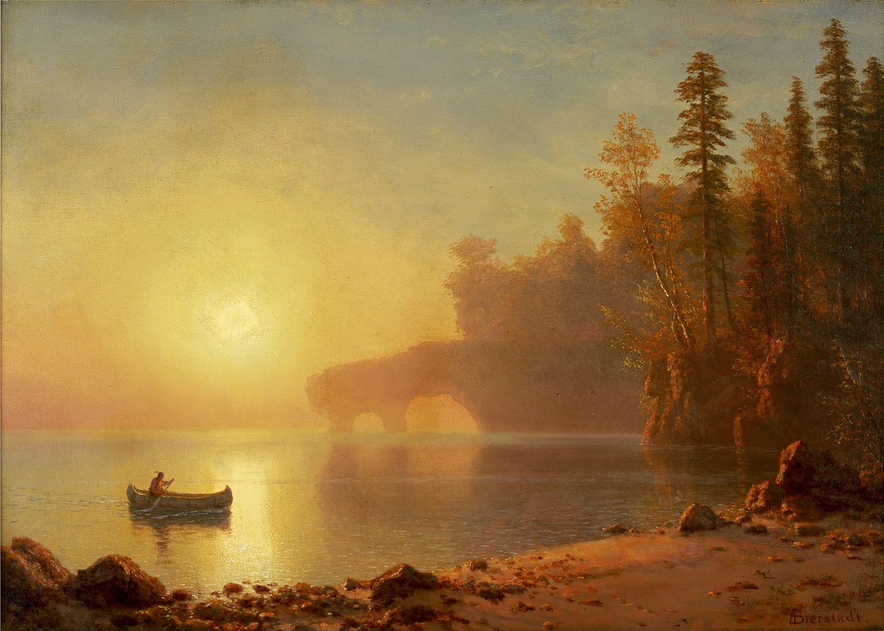 Indisk kano av Albert Bierstadt