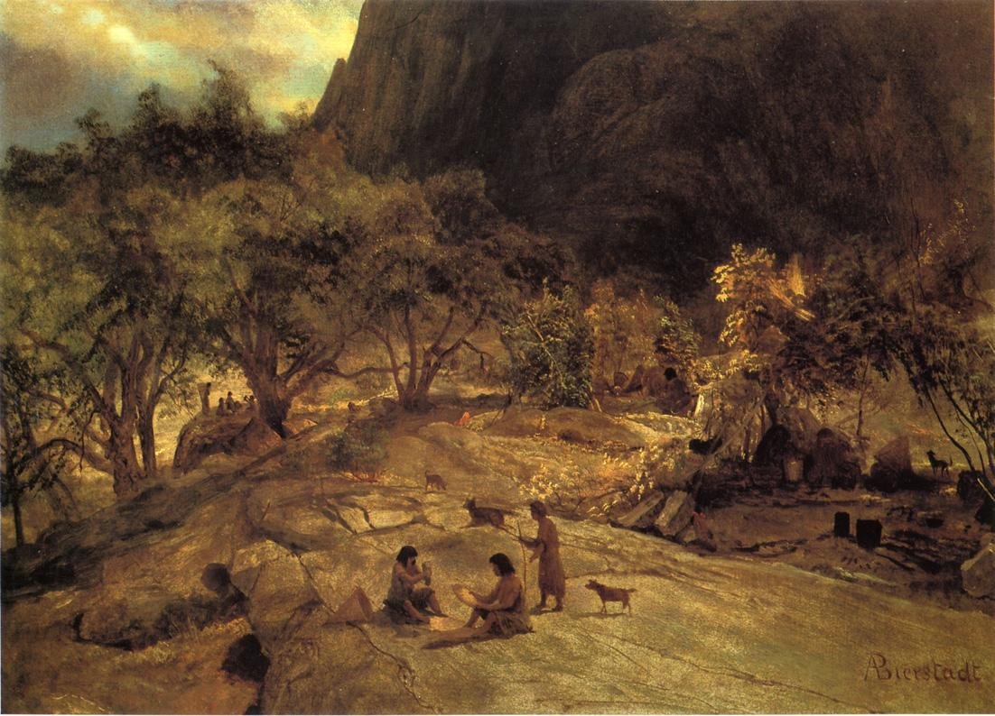 Indian Encampment Yosemite Valley California av Albert Bierstadt
