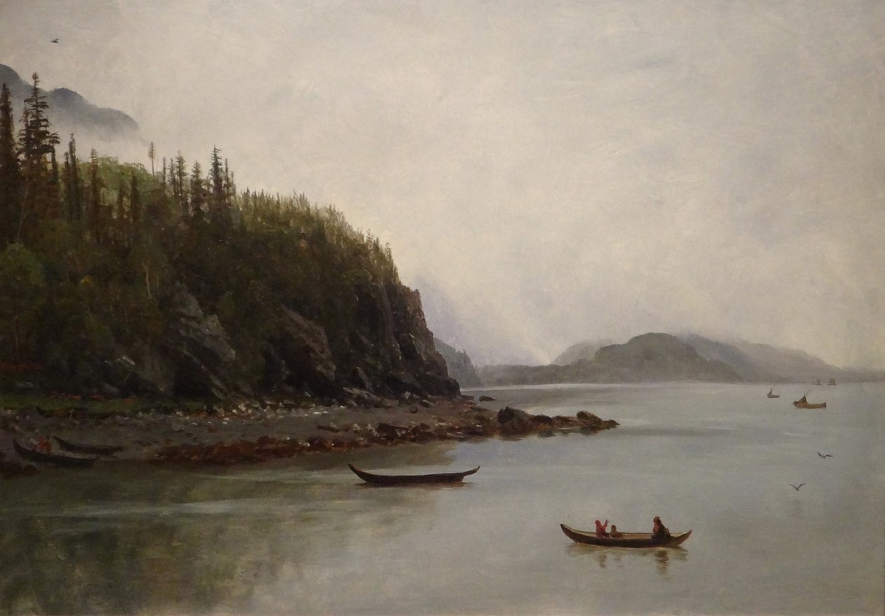 Indianere som fisker av Albert Bierstadt