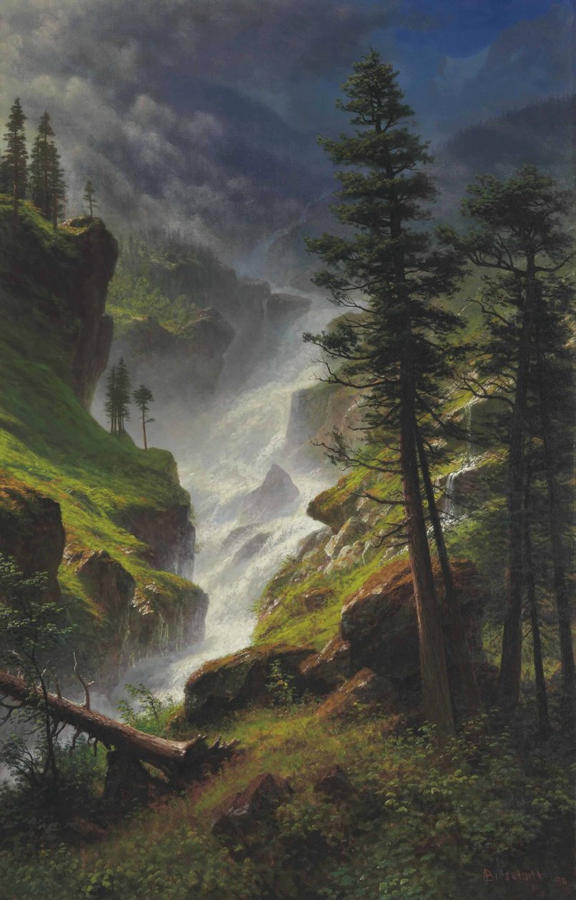 Rocky Mountain Waterfall av Albert Bierstadt