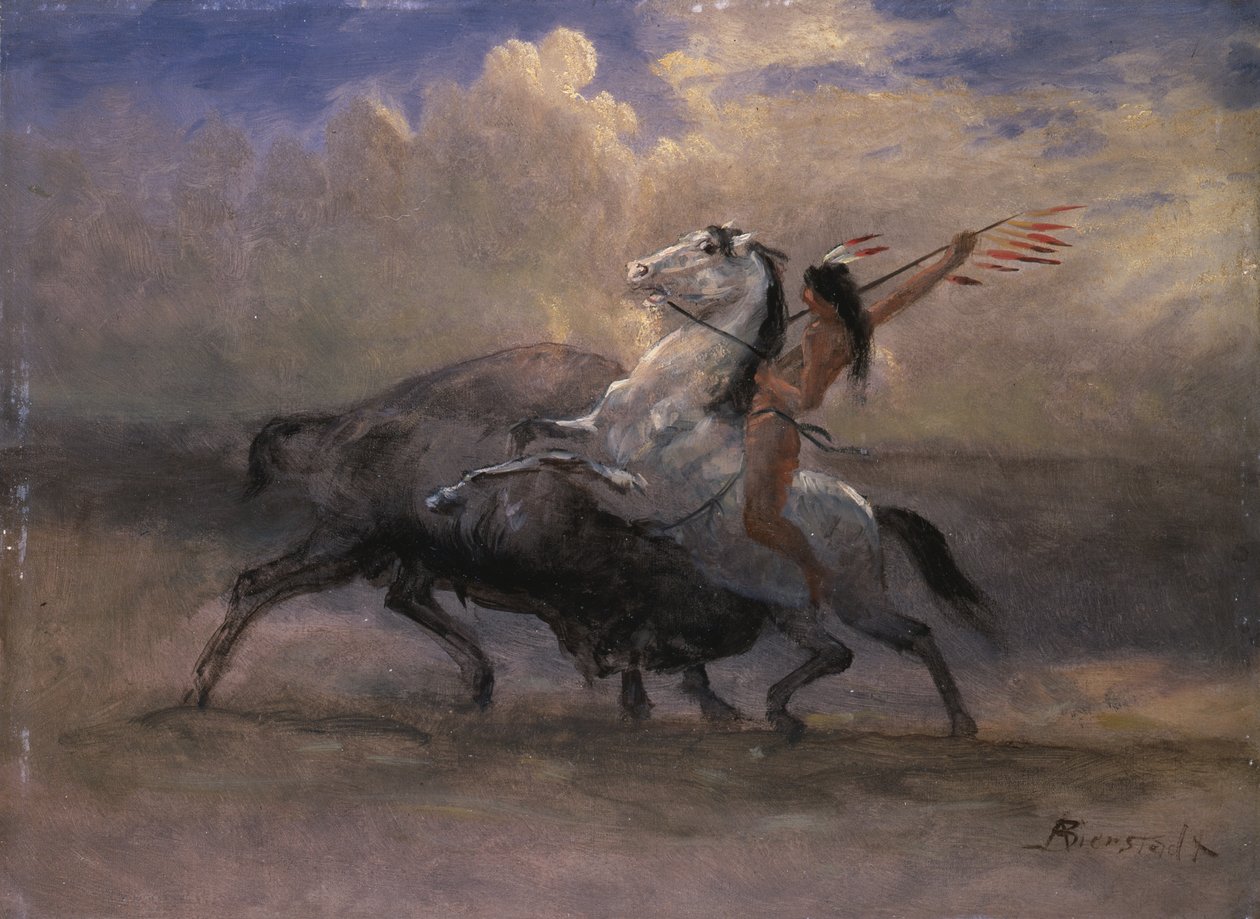 Skisse for The Last of the Buffalo av Albert Bierstadt