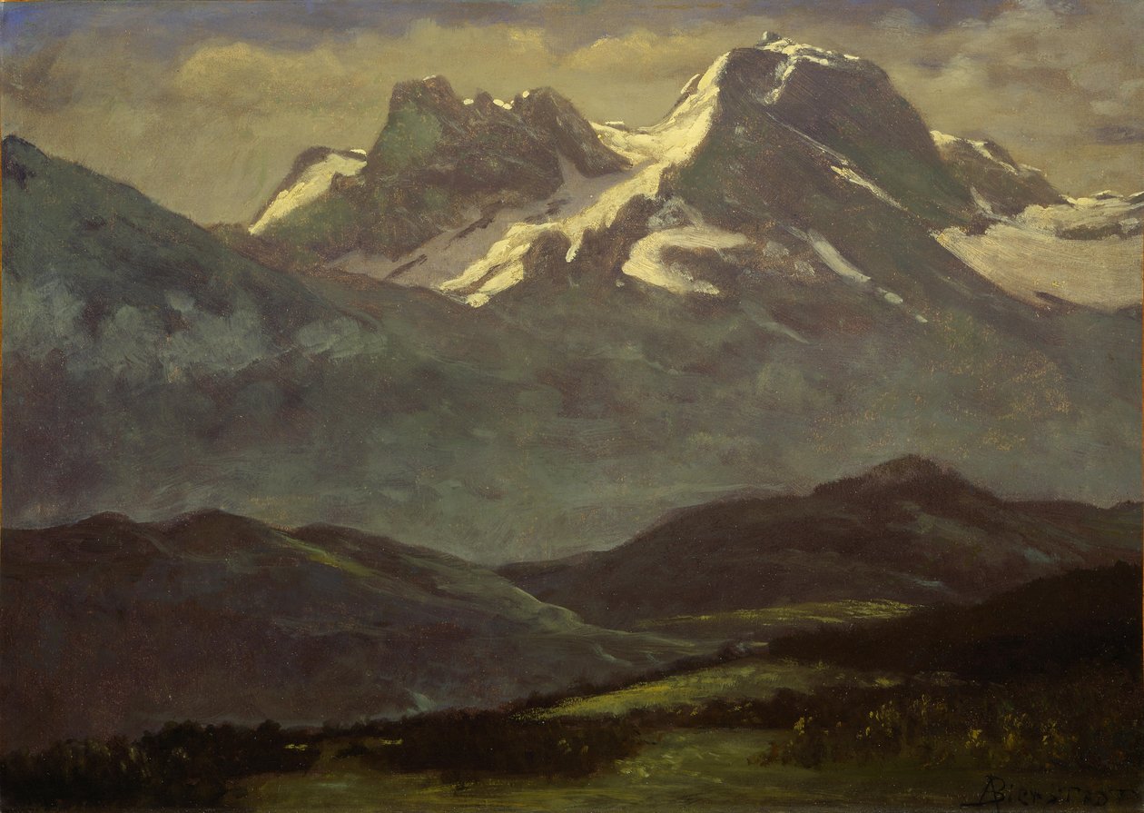 Sommersnø på toppene eller snødekte fjell av Albert Bierstadt