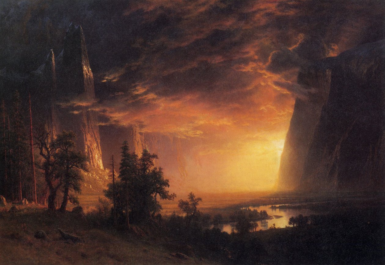 Solnedgang i Yosemite -dalen av Albert Bierstadt