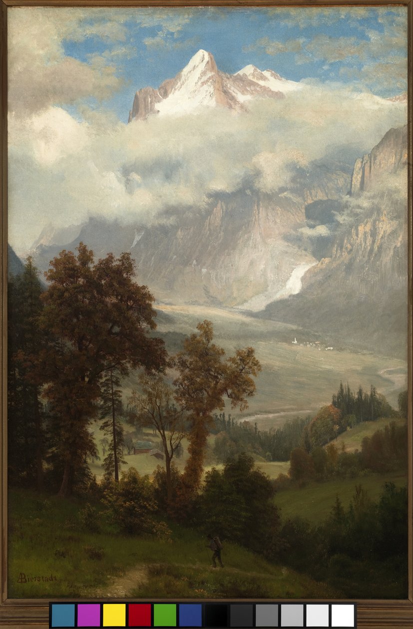 Utsikt over Wetterhorn fra Grindelwald-dalen av Albert Bierstadt