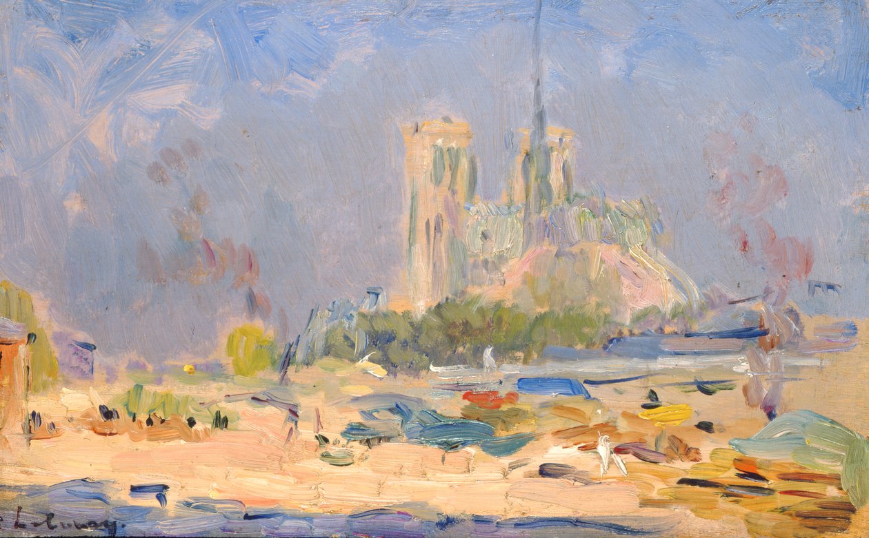 Quai de la Tournelle og Notre-Dame de Paris, 1884 av Albert Charles Lebourg