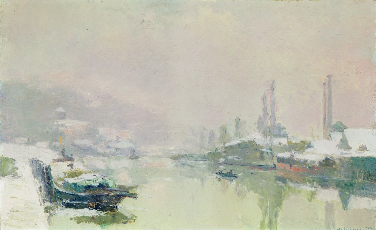 Ile Lacroix under snø, 1893 av Albert Charles Lebourg