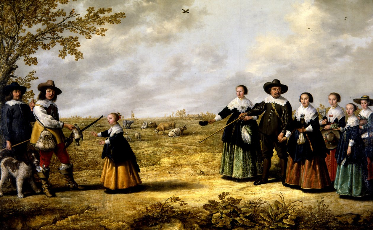 Portrett av en familie i et landskap av Albert Cuyp