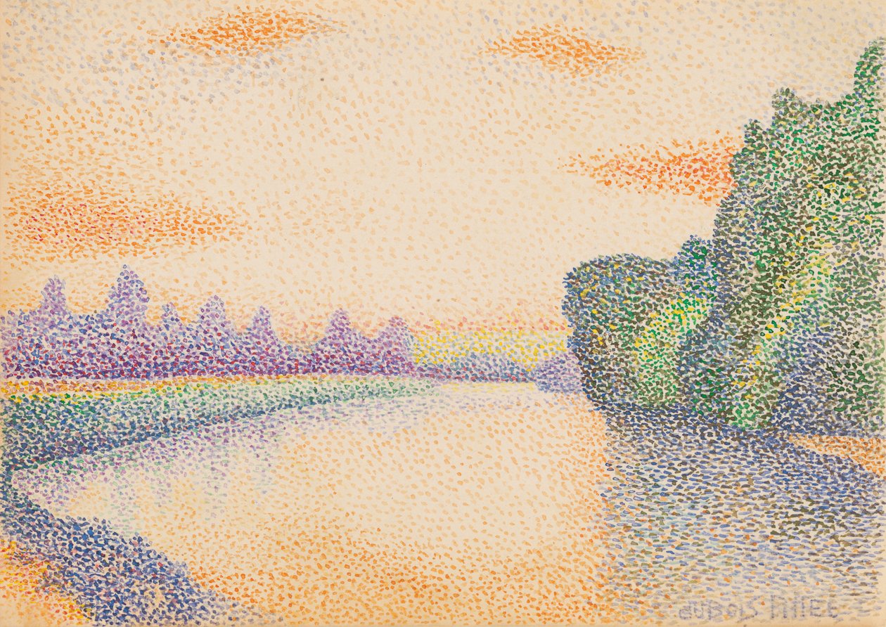 The Banks of the Marne at Dawn av Albert Dubois Pillet
