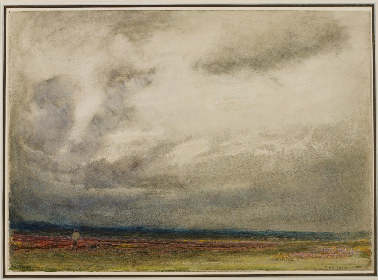 A Gathering Storm, 1908 (wc og kroppsfarge på papir) av Albert Goodwin