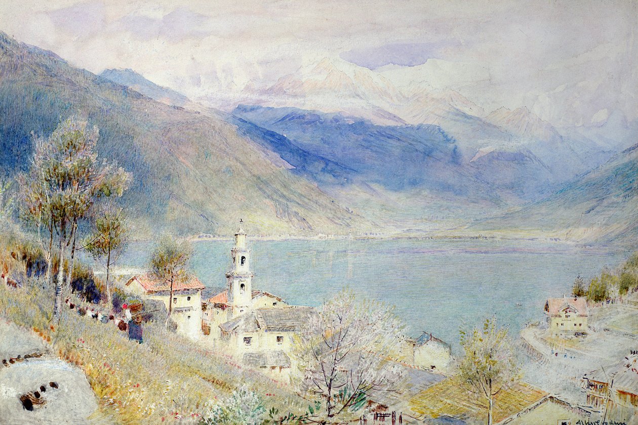 Lake Scene av Albert Goodwin
