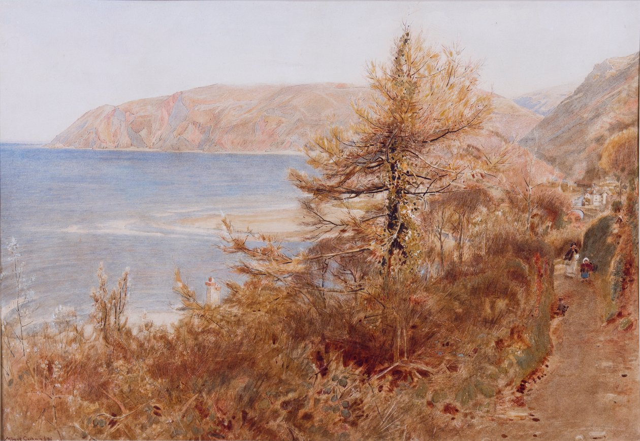 Lynmouth, 1881 (blekk og wc på papir) av Albert Goodwin
