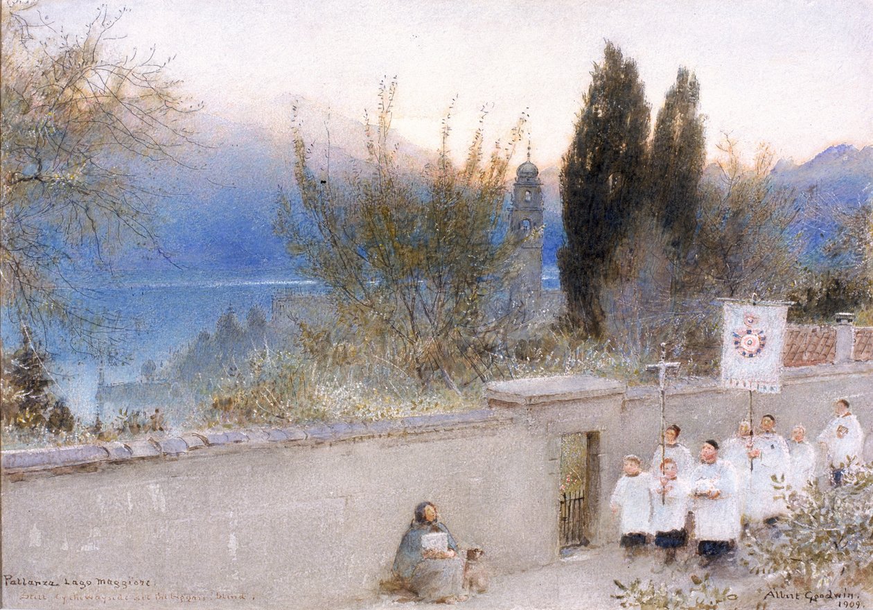 Pallanza, Lago Maggiore (blekk) av Albert Goodwin
