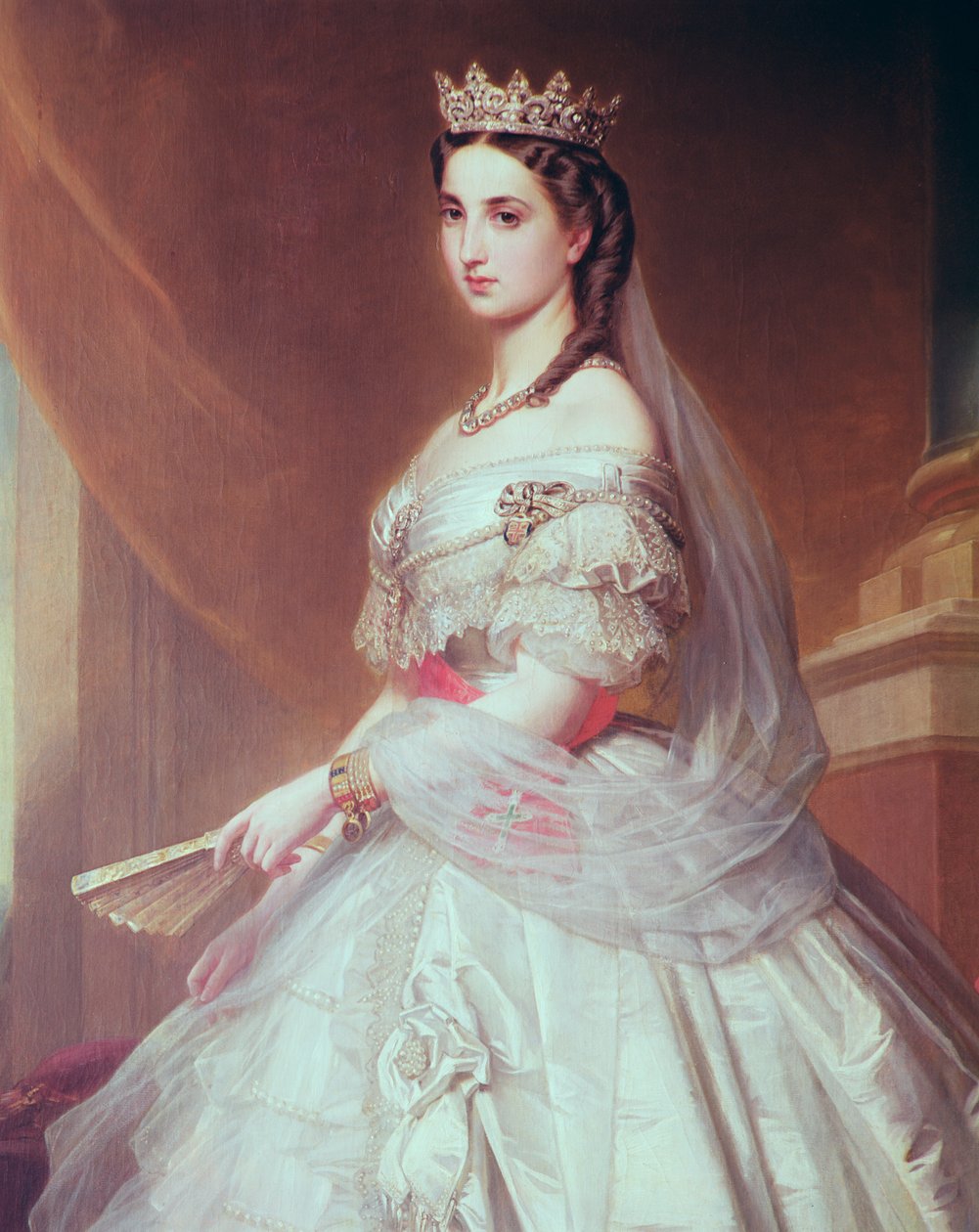 Portrett av Charlotte av Saxe-Cobourg-Gotha (1840-1927) prinsesse av Belgia og keiserinne av Mexico av Albert Graefle