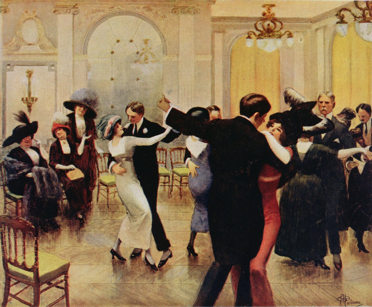 Doing the Tango, publisert i Femina, 1913 av Albert Guillaume