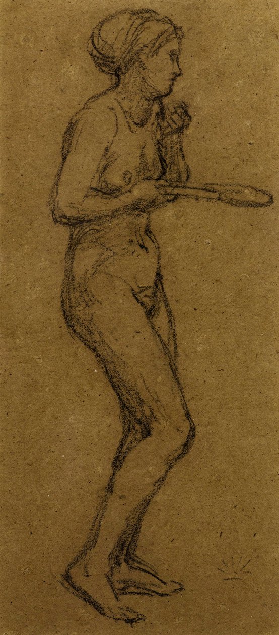 Study for Shuttlecock, ca. 1870 (kritt på papir) av Albert Joseph Moore