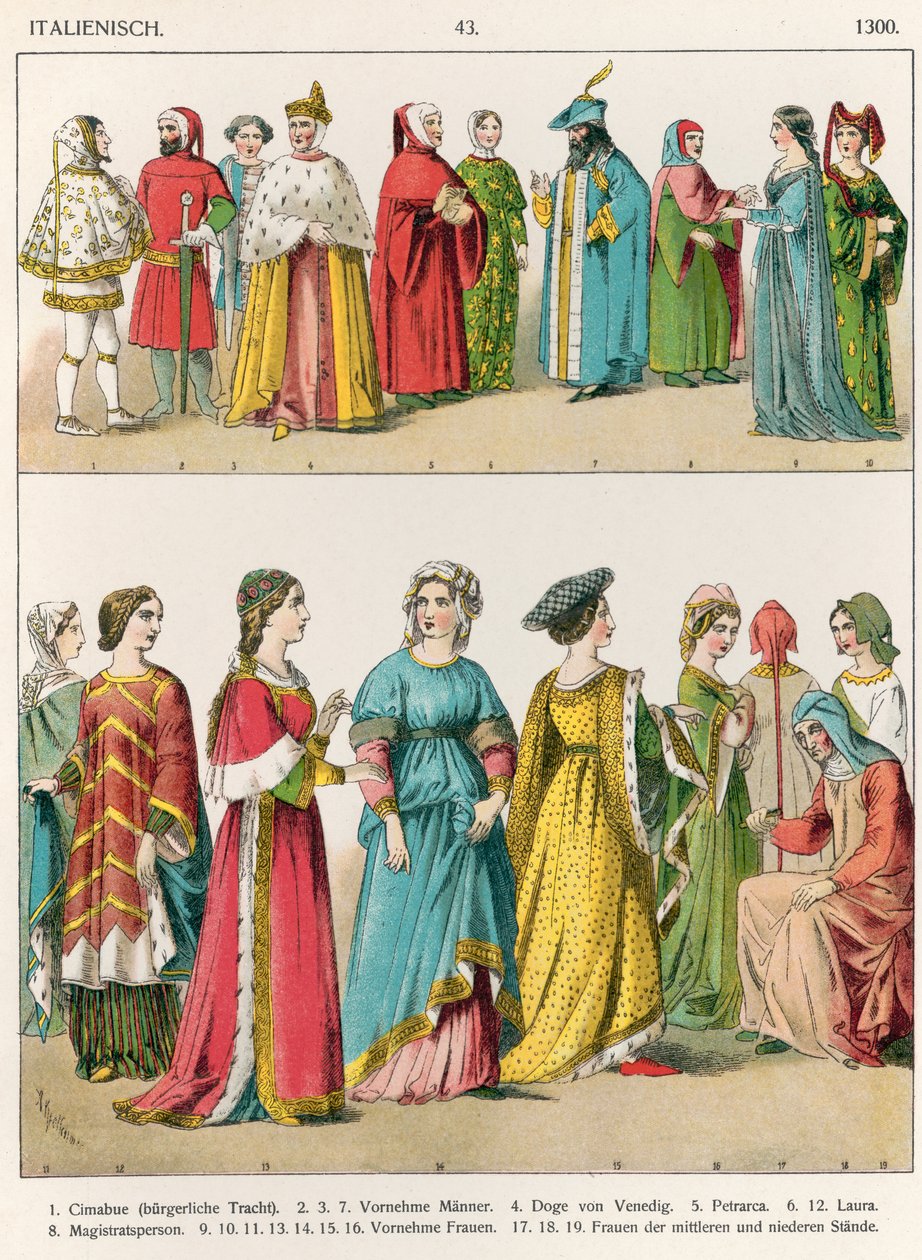 Italiensk kjole, ca. 1300, fra 