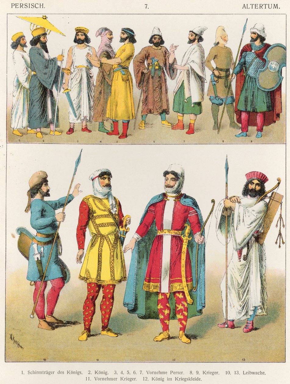 Persisk kjole, fra 'Trachten der Voelker', 1864 av Albert Kretschmer