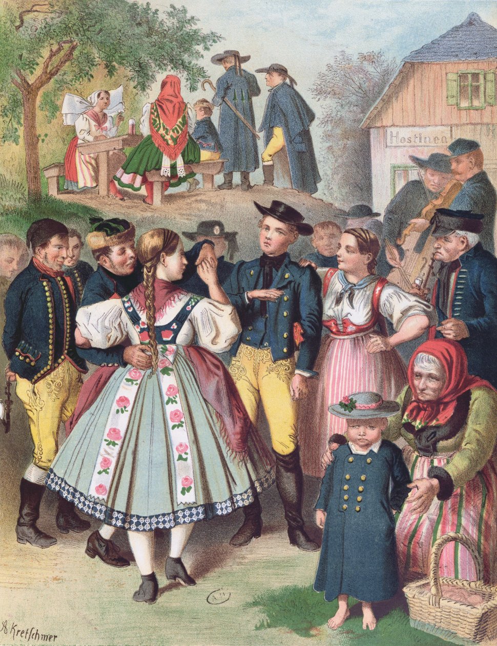 Landsbyfest i Böhmen av Albert Kretschmer