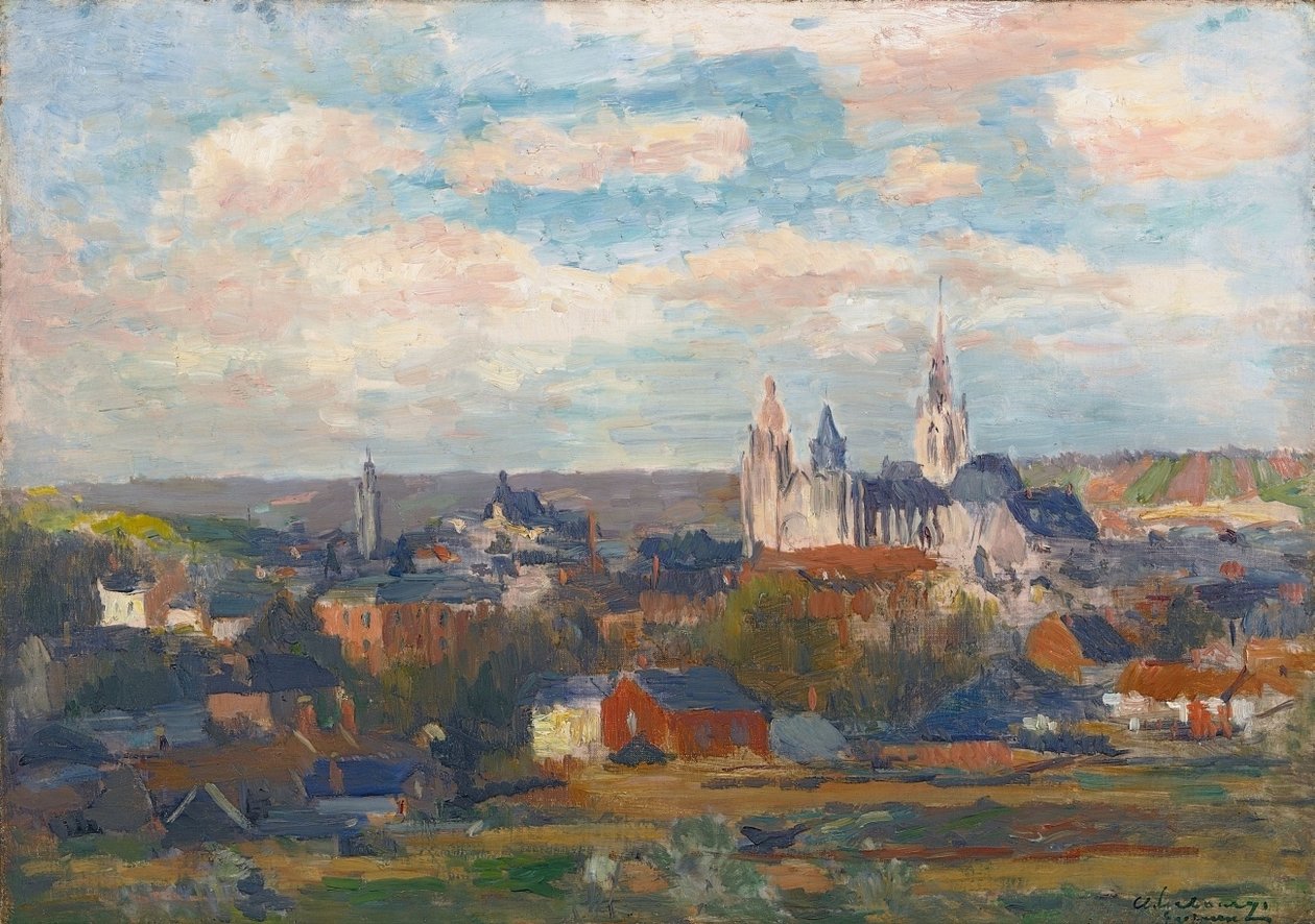 Evreux, Notre-Damen katedralDeutsch: SE DEVREUX MED VÅR DAMENKATEDRAL av Albert Charles Lebourg