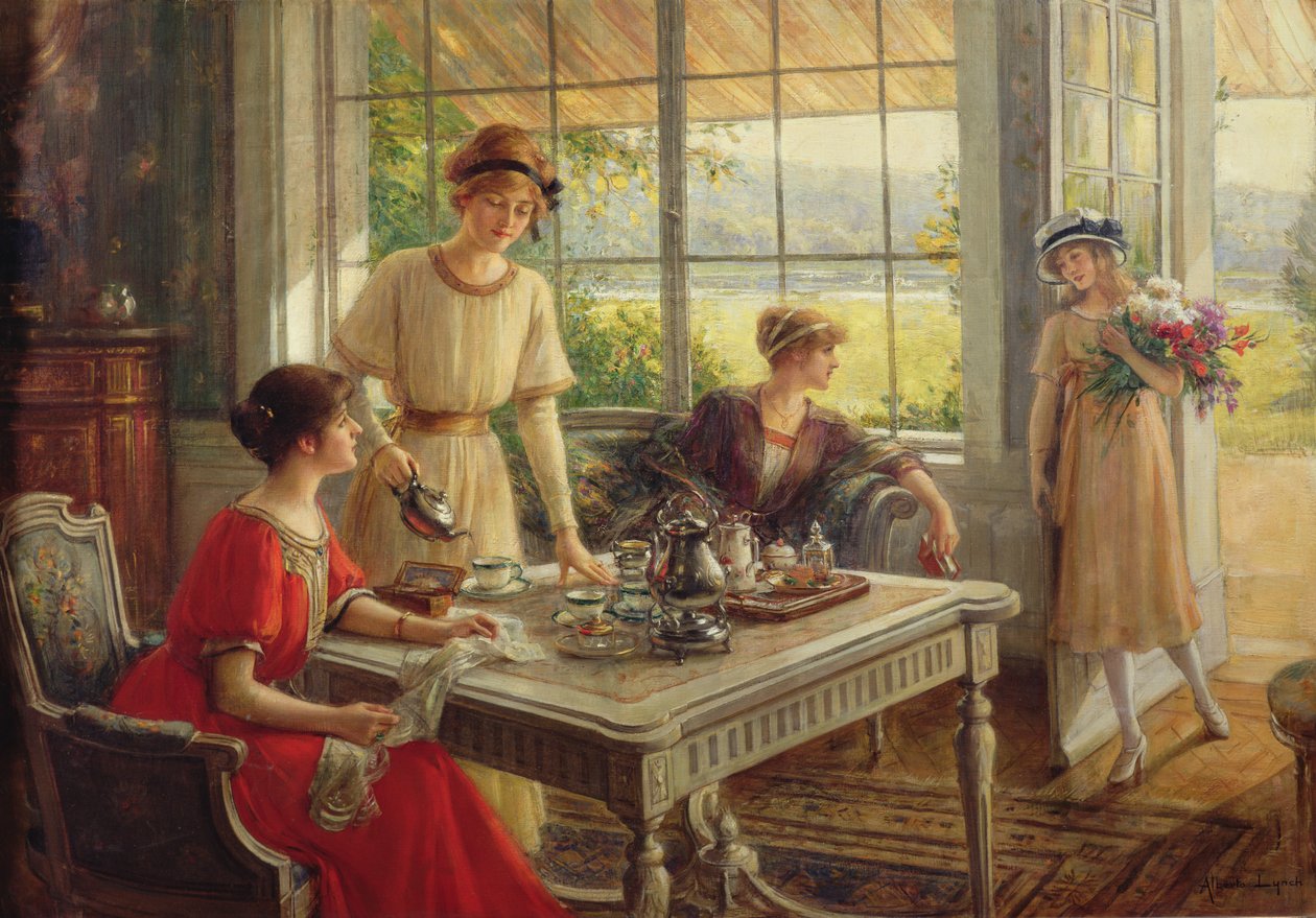 Kvinner som tar te av Albert Lynch