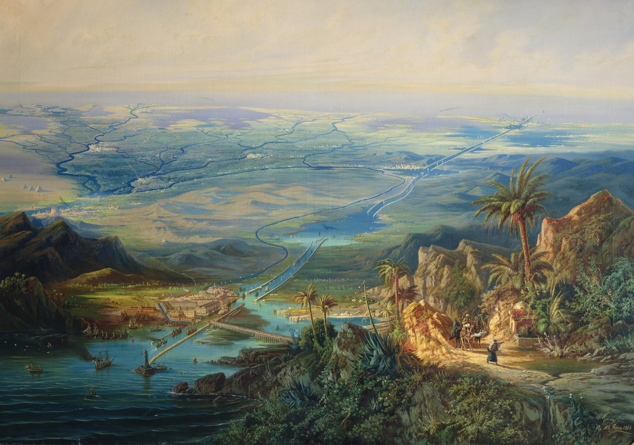 Suez-kanalen, 1864 av Albert Rieger