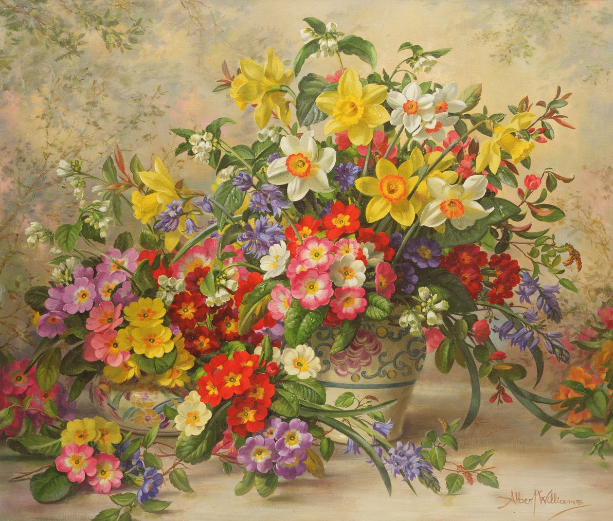AB2962 Vårblomster og Poole Pottery, nr. 2 av Albert Williams