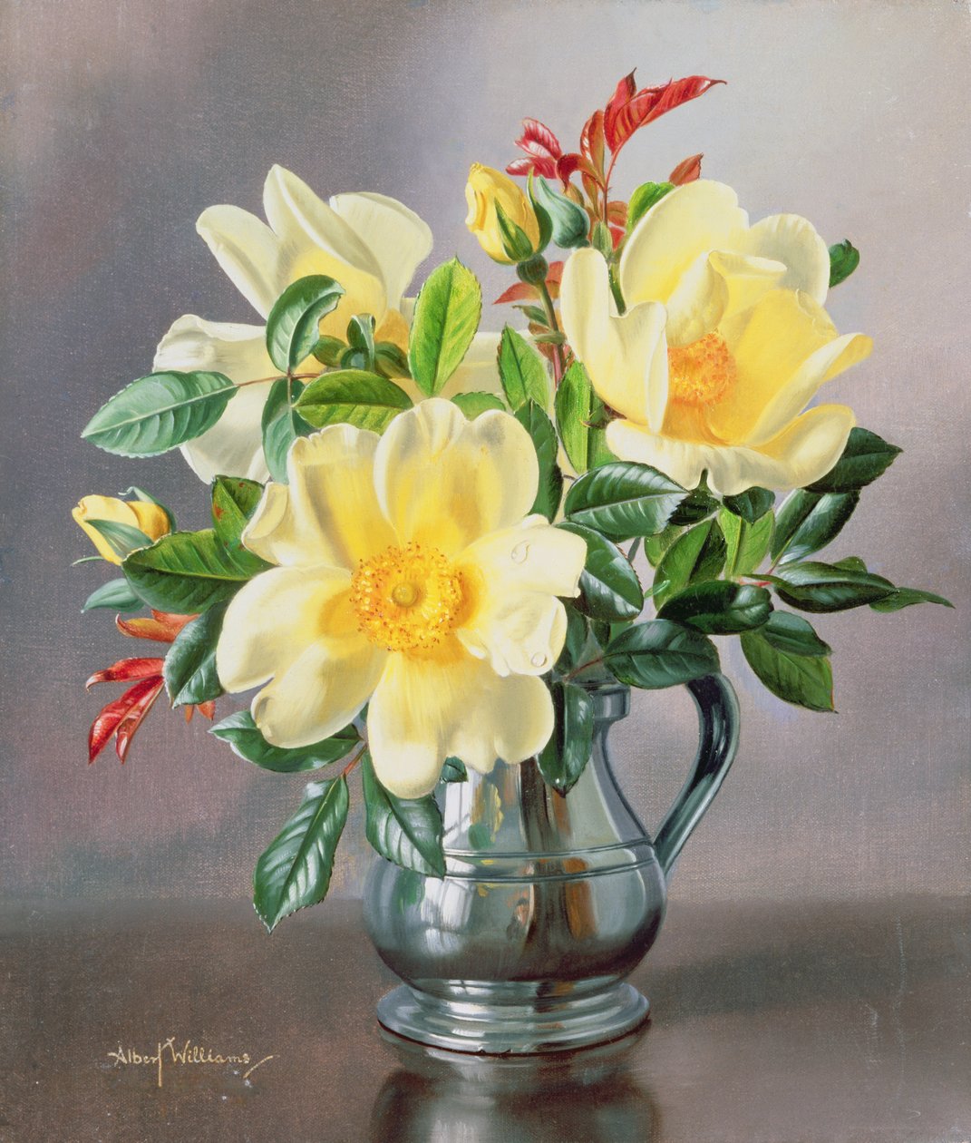 AB96 Gule roser i en tankard av Albert Williams