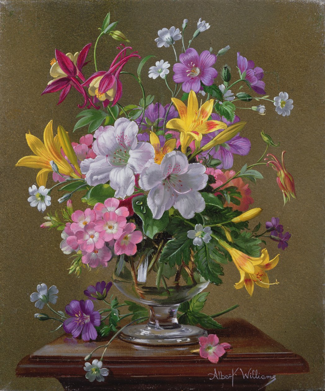 AW214 Sommerarrangement i glassvase av Albert Williams