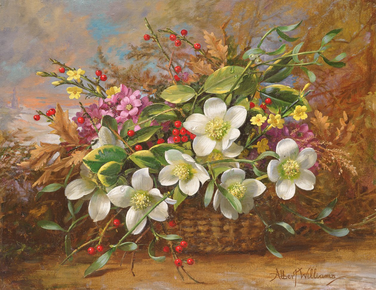Vinterflora i en skogskygge av Albert Williams
