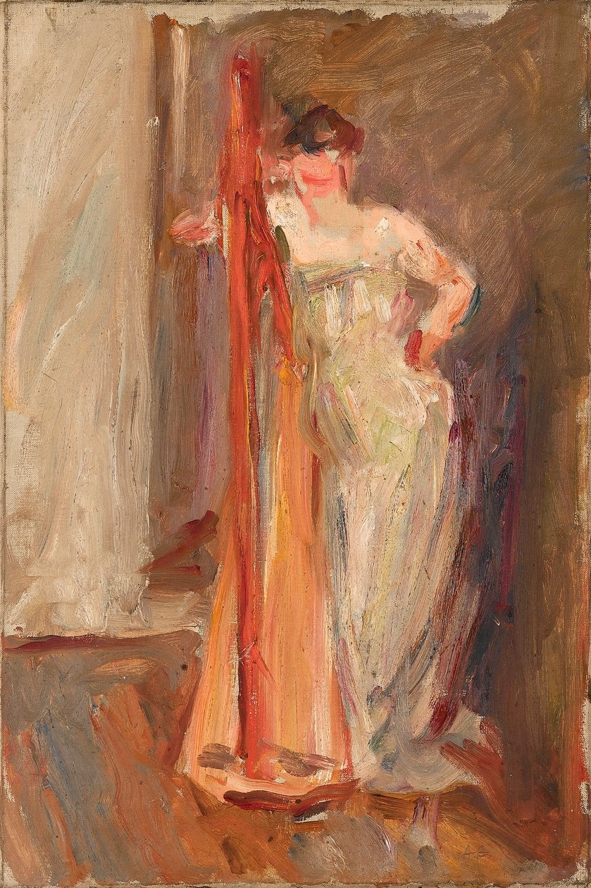 Kvinne med harpe - ca. 1905 av Albert de Belleroche