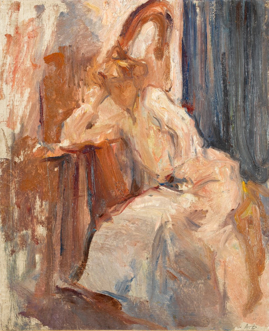 Sittende kvinne med harpe, ca. 1890 av Albert de Belleroche