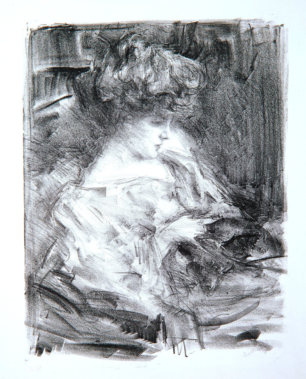 Sittende kvinne, Miss Shaw, 1905 av Albert de Belleroche