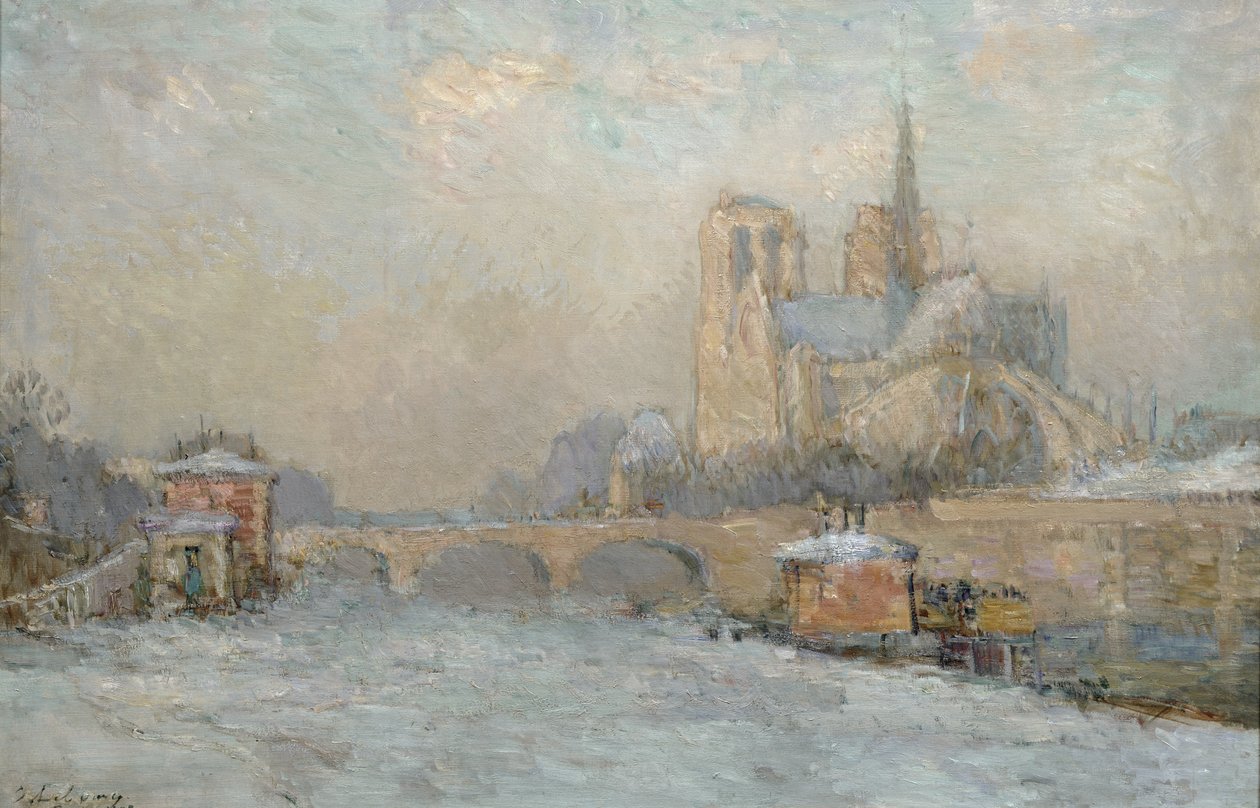 Quai de la Tournelle og Notre-Dame de Paris, 1909 av Albert Charles Lebourg