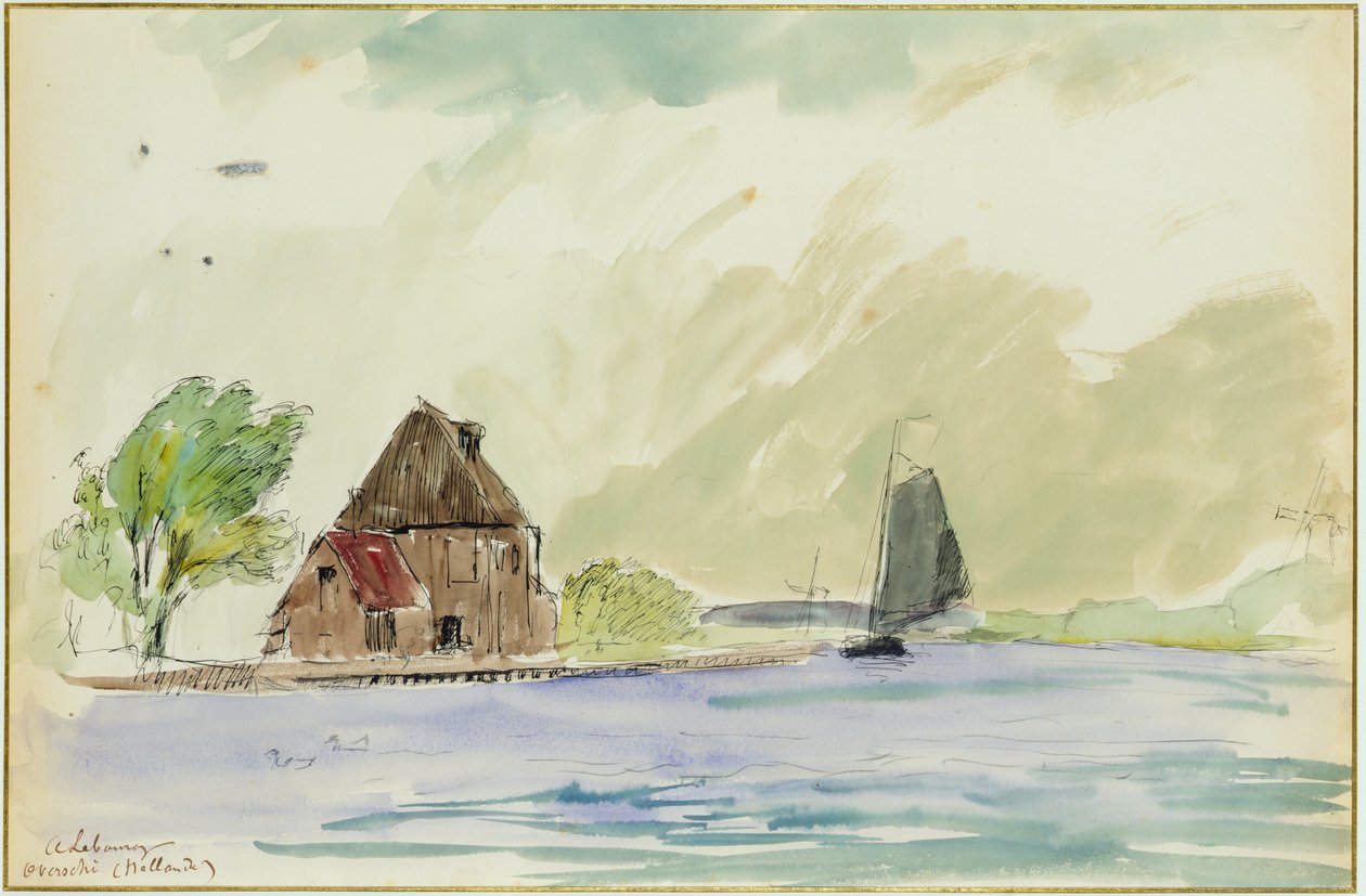 The Banks of the River Meuse i Overschi, 1897 av Albert Charles Lebourg