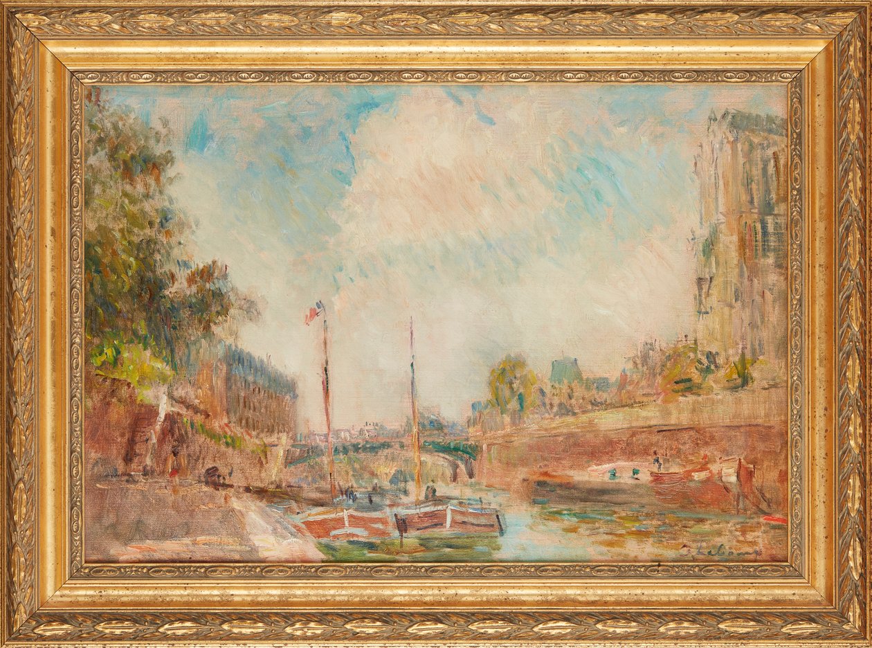 Notre-Dame fra Seinen (olje på lerret) av Albert Charles Lebourg