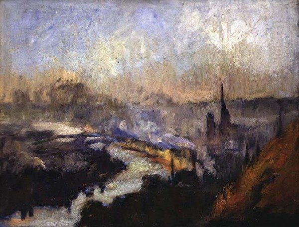 St. Catherine Mountain (olje på lerret) av Albert Charles Lebourg