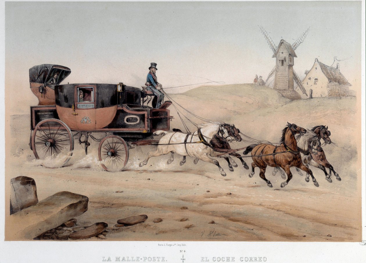 Stammestolpen som fortjener byen Saint Etienne Litografi av Albert Adam (1833-?) Paris fra 1800-tallet, Musee Carnavalet av Albert Adam