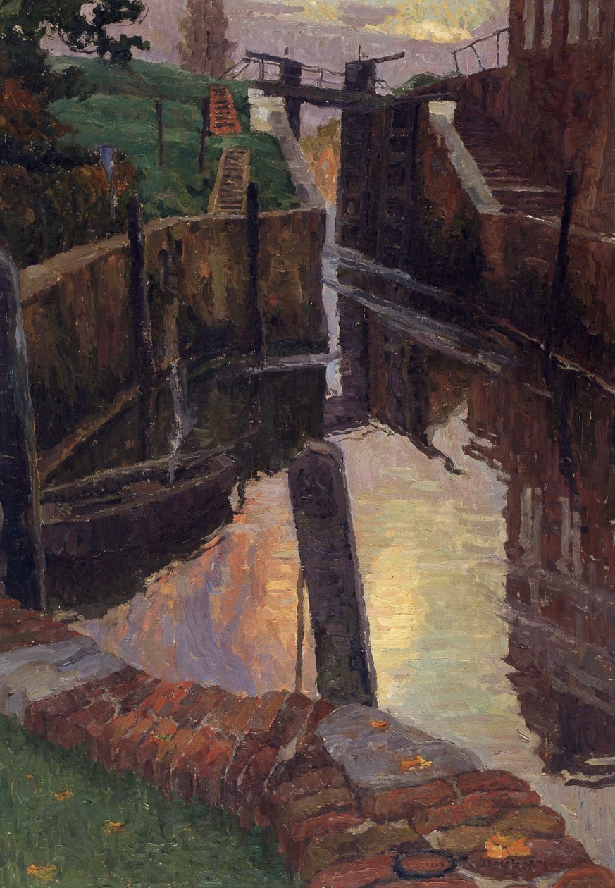 Den gamle slusen ved Schelde av Albert Baertsoen