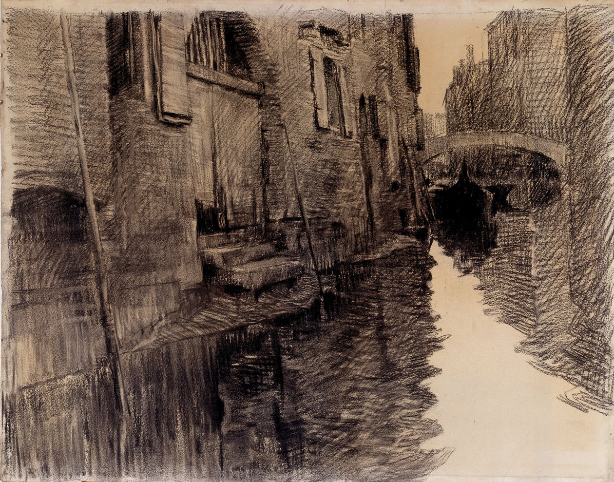 Ponte San Francesco i Venezia av Albert Baertsoen