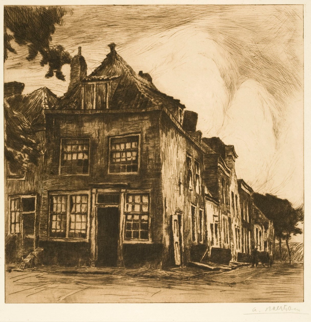 Hus i Zeeland (Gamle hus i Middelburg) av Albert Baertsoen