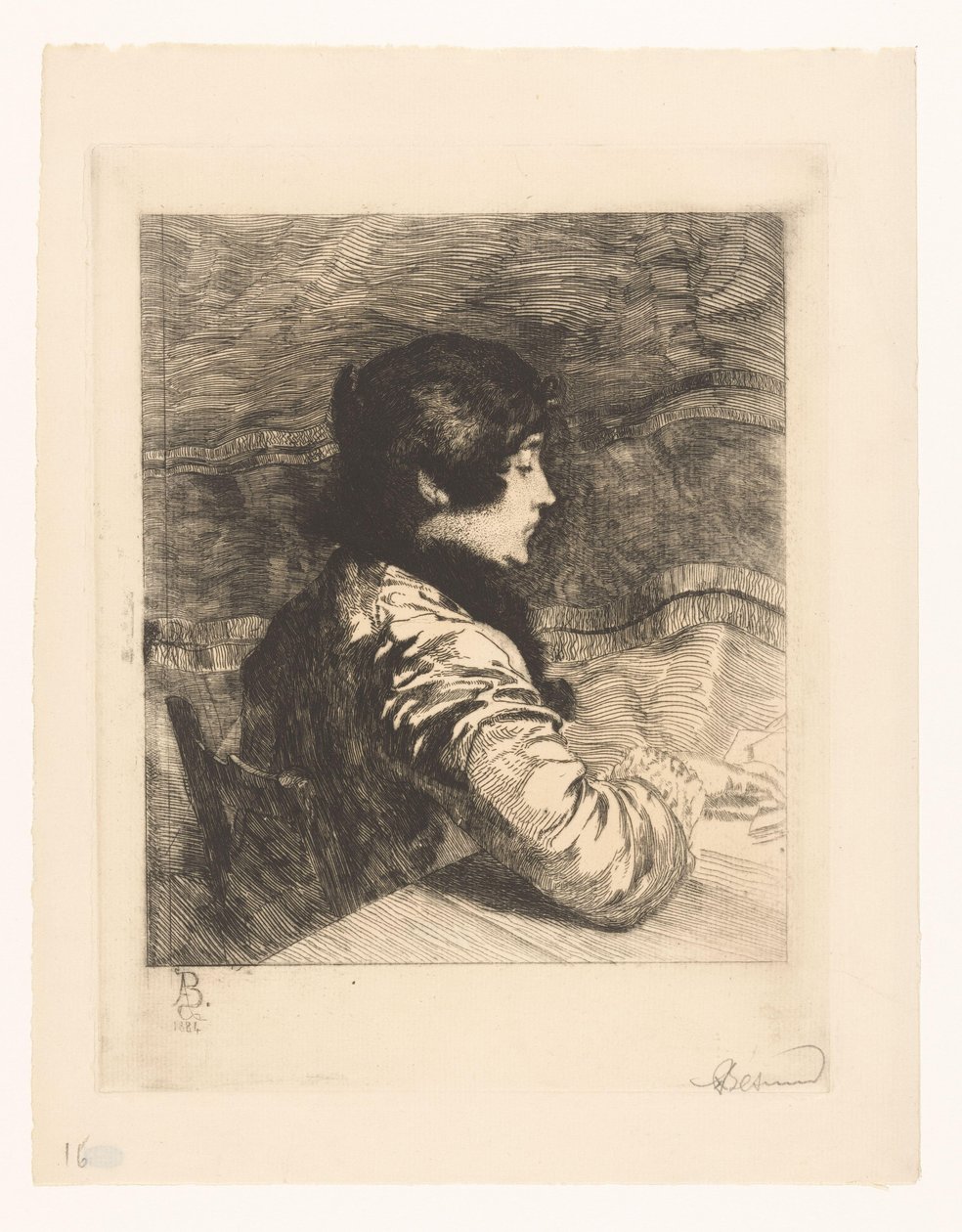 Portrett av Charlotte Besnard av Albert Besnard (signed by artist)