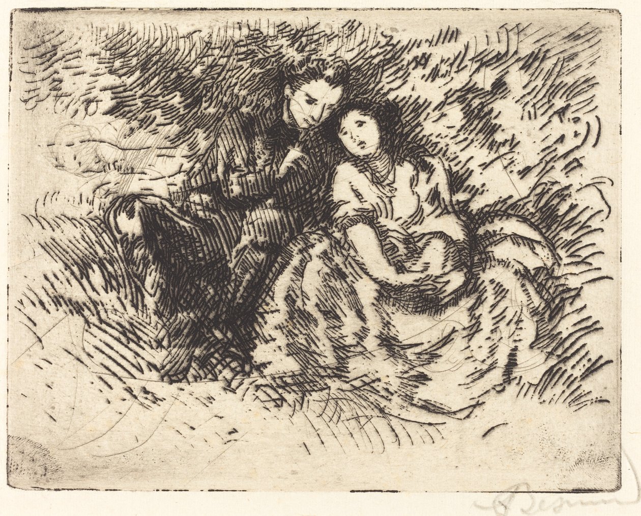 Amorøs samtale (Conversation amoreuse) av Albert Besnard