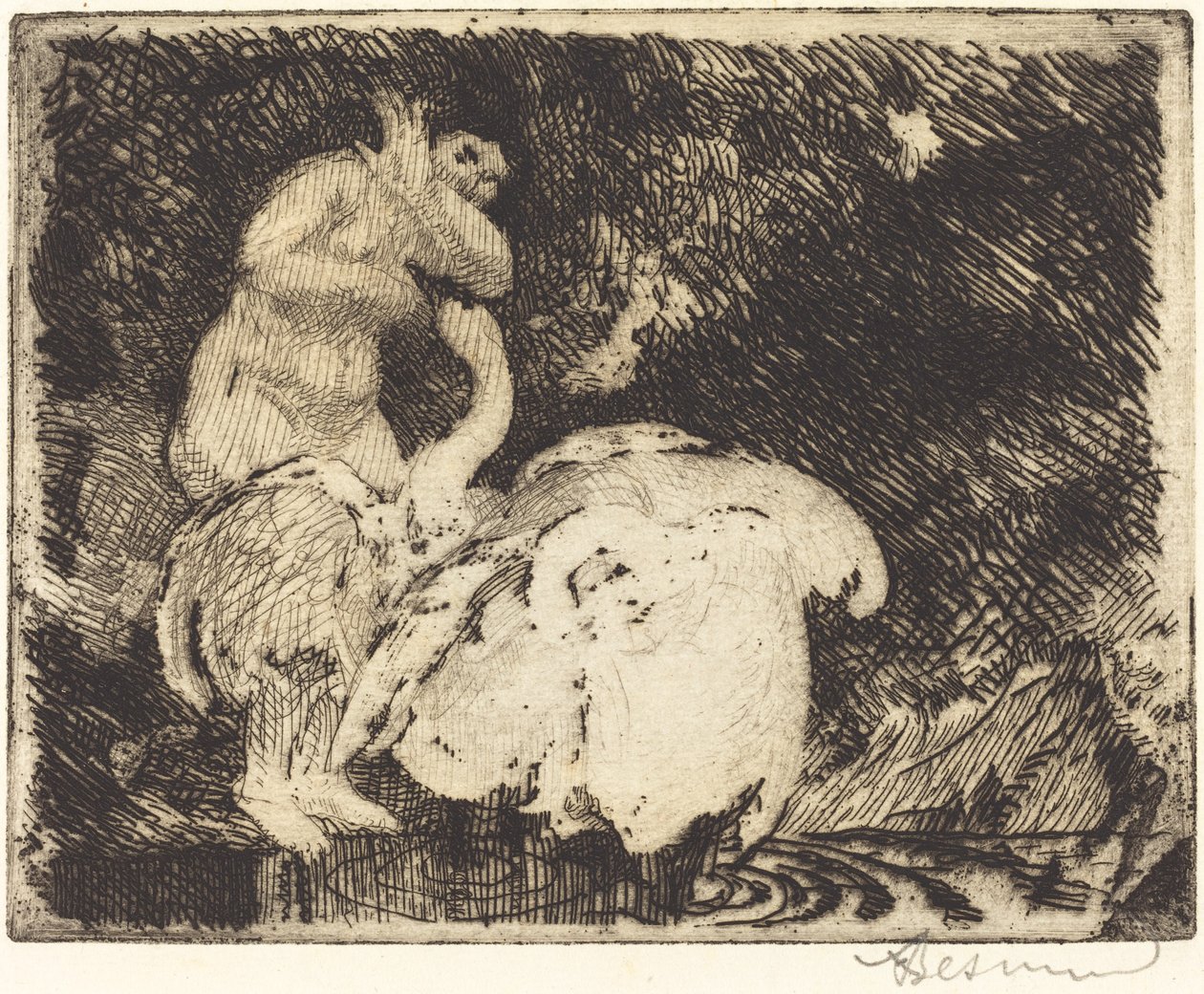 Leda Bading av Albert Besnard