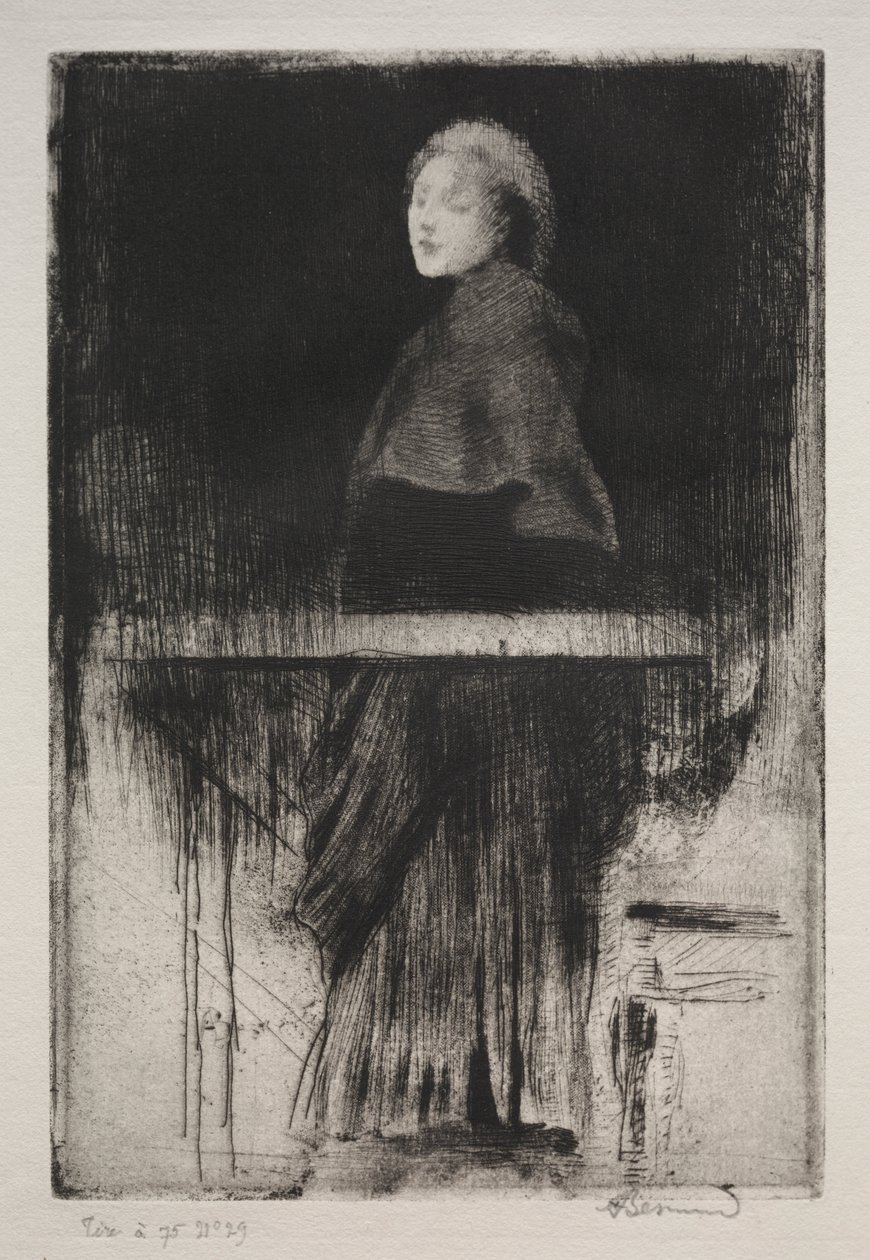Kvinne med kappe av Albert Besnard
