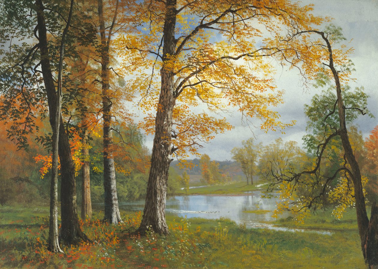 En stille innsjø av Albert Bierstadt